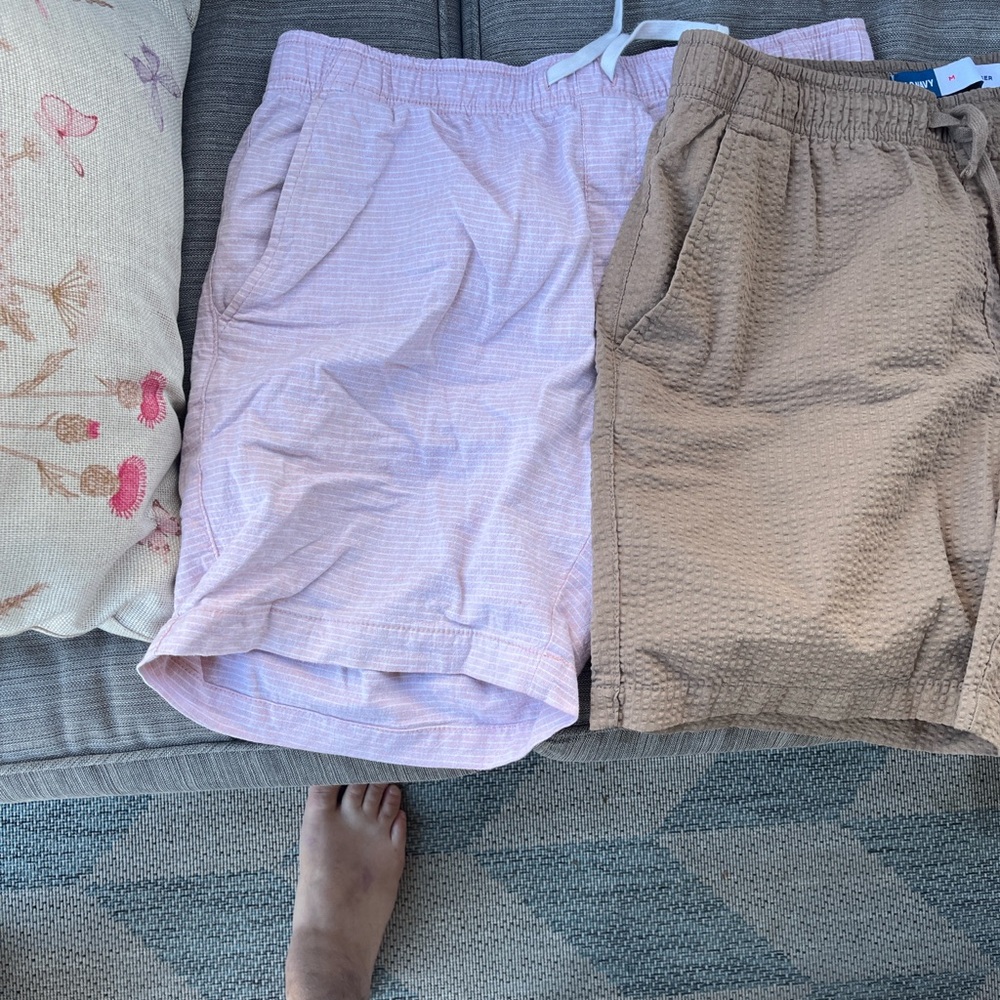 Old Navy Pink and Tan Men Shorts Hybrids